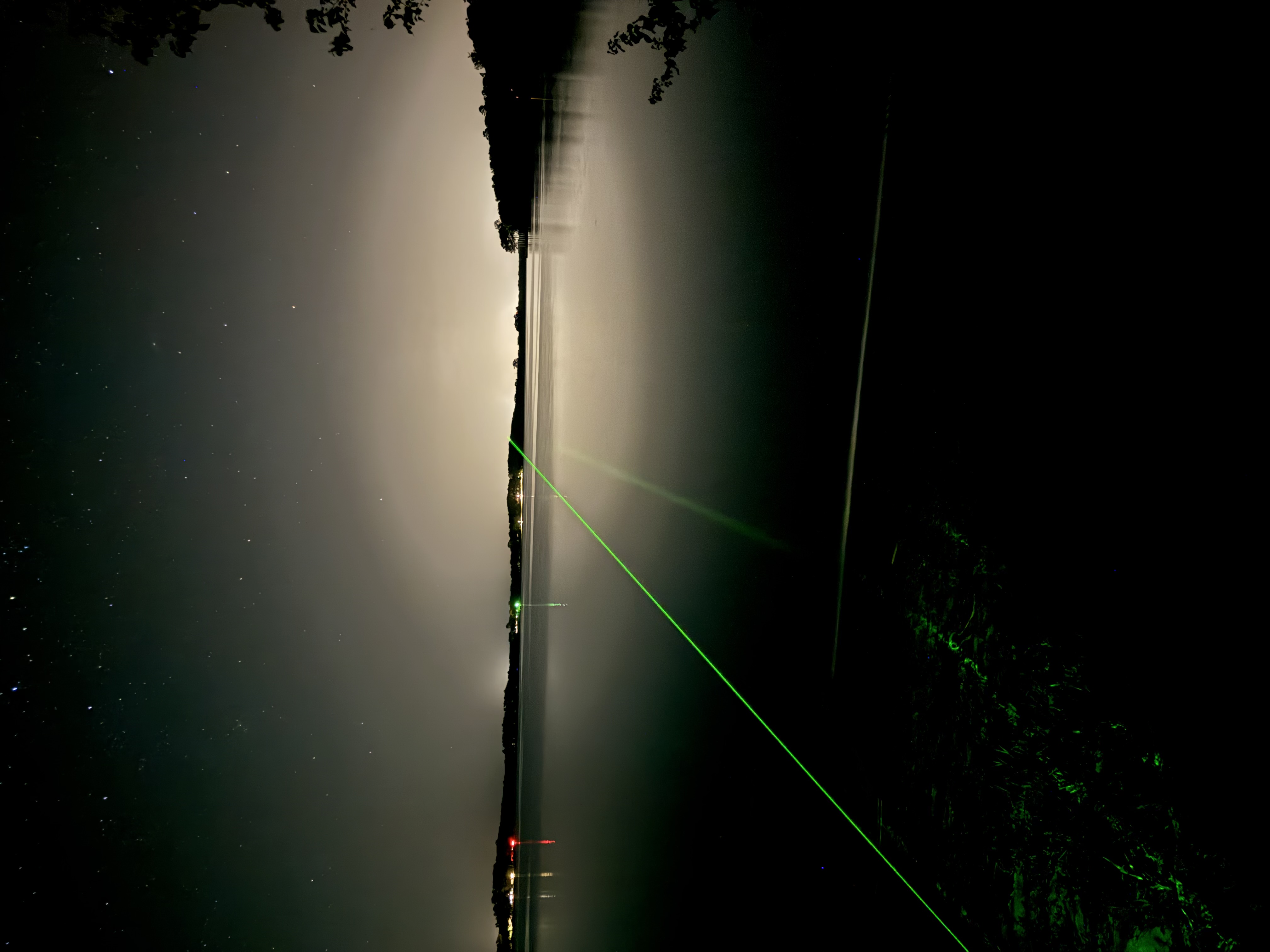 lazer on lake with stars